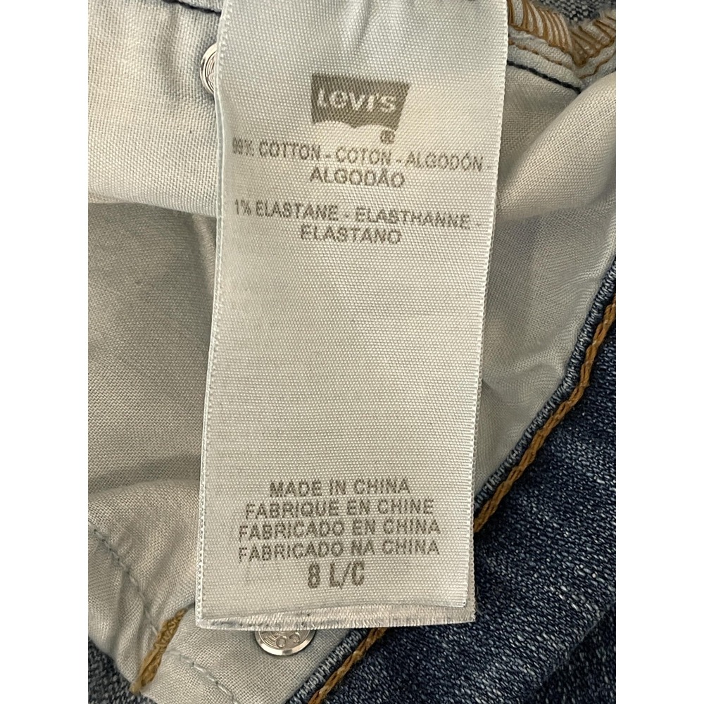 Levis 515 Jeans Womens 8 Blue Boot‎ Cut Stretch Denim Distressed Raw Hem Classic - Picture 12 of 14